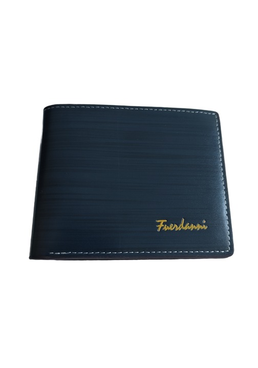 Мъжки портфейл, екологична кожа, 12,5 х 9,5 х 2 см, тъмно син