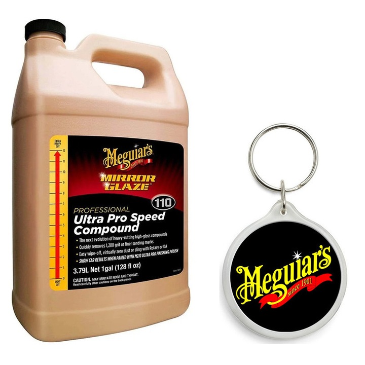 Set de Pasta Polish Abraziv Meguiars Ultra Pro Speed Compound M110, 3.78L cu Breloc Meguiars