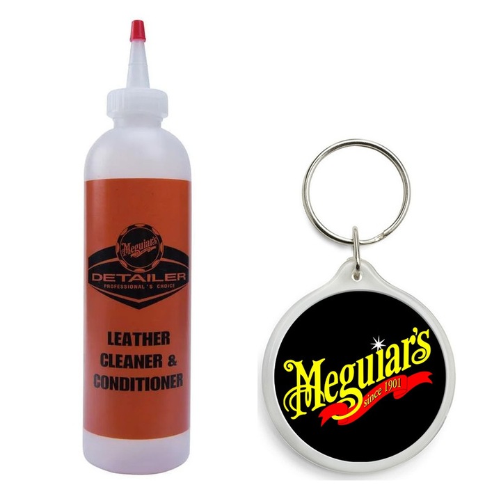 Set de Recipient Plastic Meguiars Leather Cleaner And Conditioner cu Breloc Meguiars
