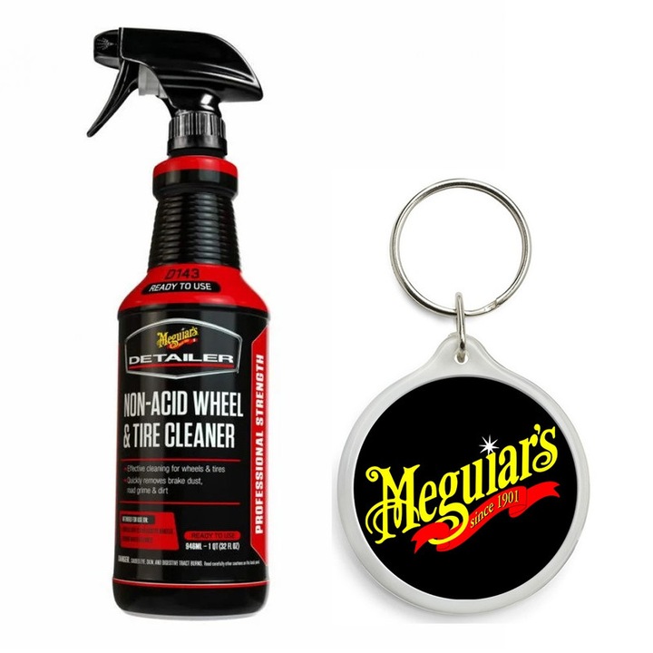 Set de Solutie Curatare Jante Non-Acid Meguiars, 946 Ml cu Breloc Meguiars