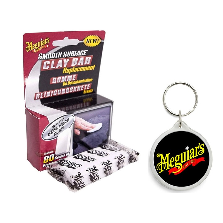 Set de Argila Decontaminare Meguiars Smooth Surface Clay cu Breloc Meguiars
