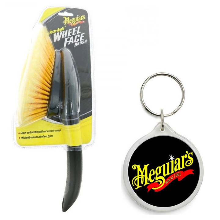 Set de Perie Curatare Jante Angle Wheel Face Brush Meguiars Versa cu Breloc Meguiars