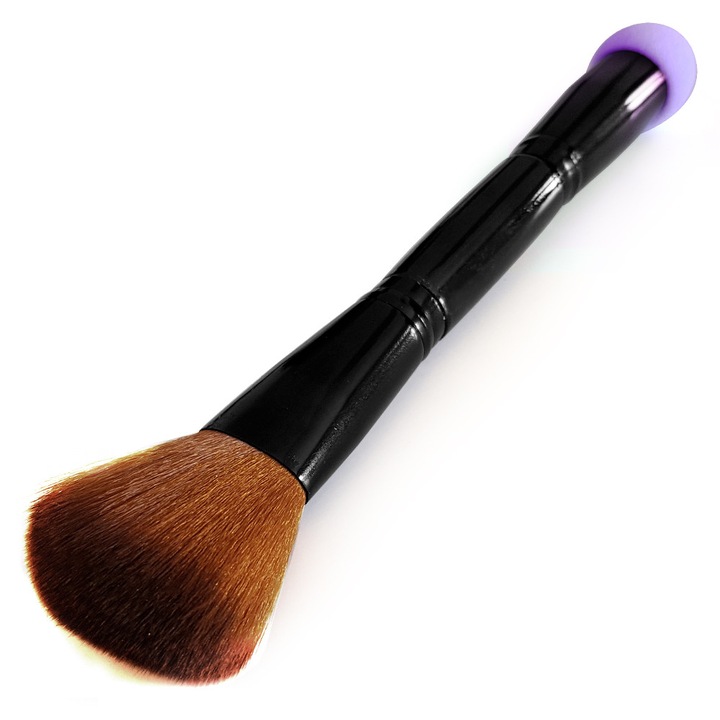 Pensula cu Burete Blending, Brand E-Unghii, Culoare Mov, Pensule Profesionale Makeup