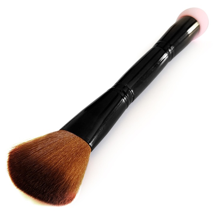 Pensula cu Burete Blending, Brand E-Unghii, Culoare Roz, Pensule Profesionale Makeup