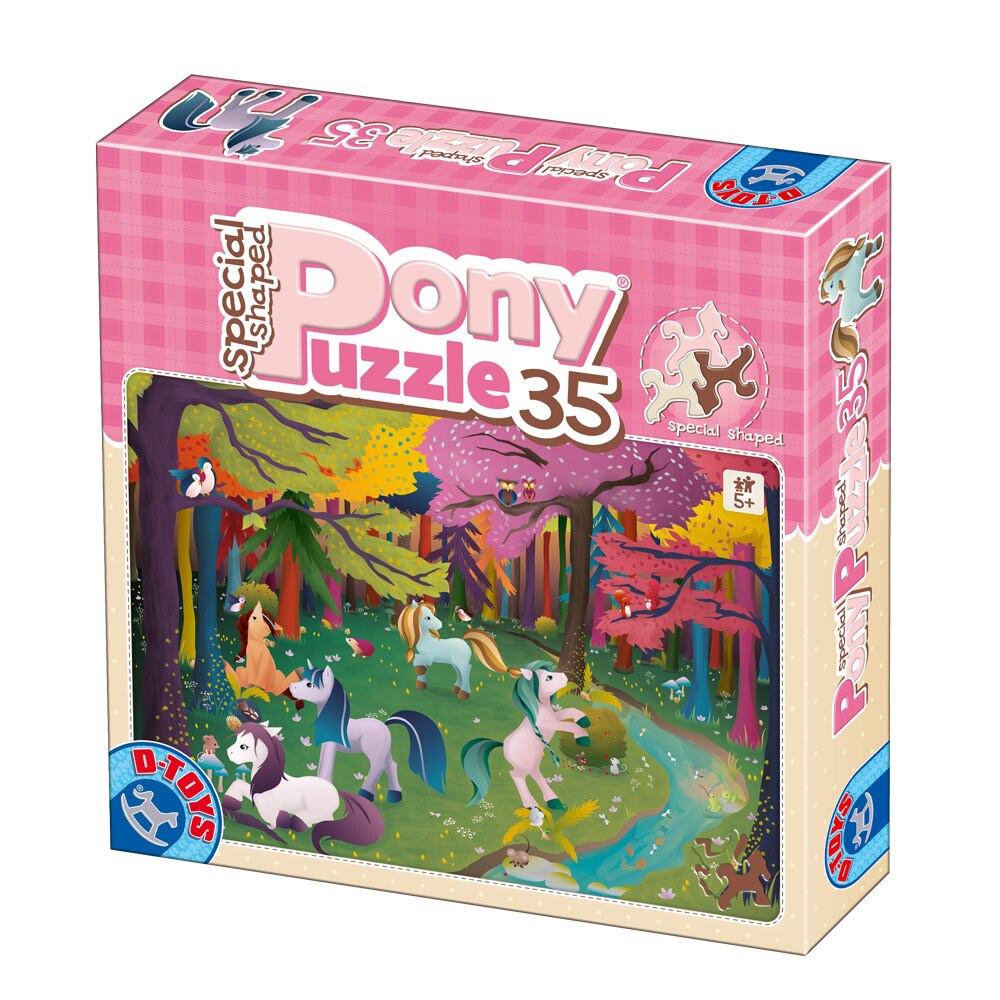 Puzzle D-Toys Ponei, In Padure, 35 piese