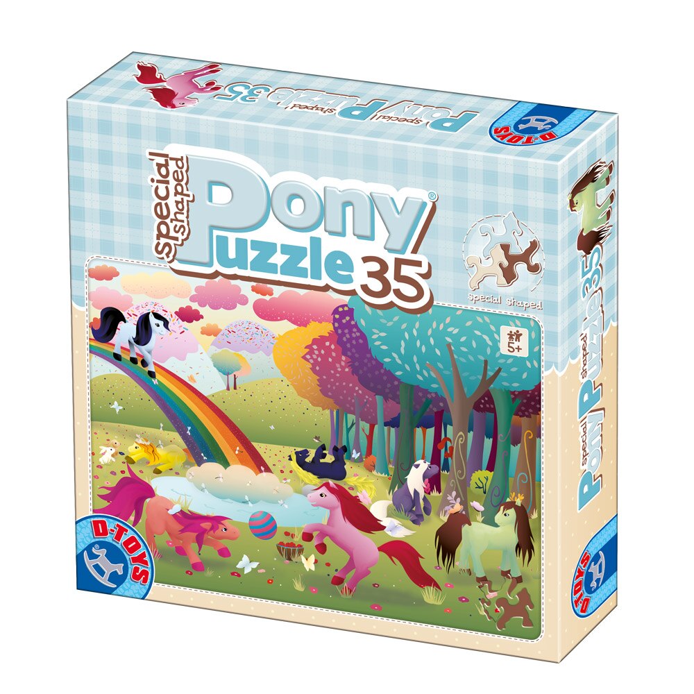 Puzzle D-Toys Ponei, Langa Curcubeu, 35 piese