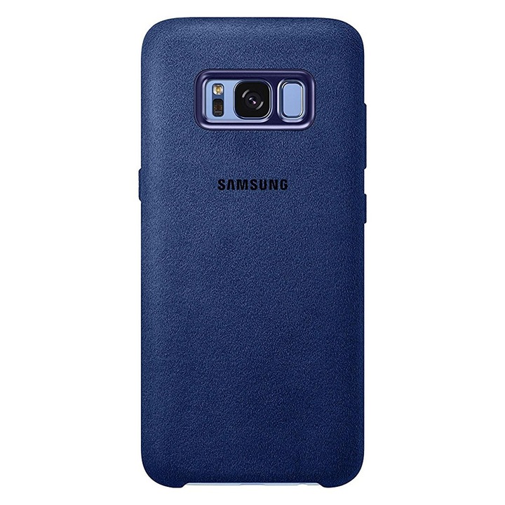 Husa de protectie Samsung pentru Galaxy S8, Alcantara, Albastru