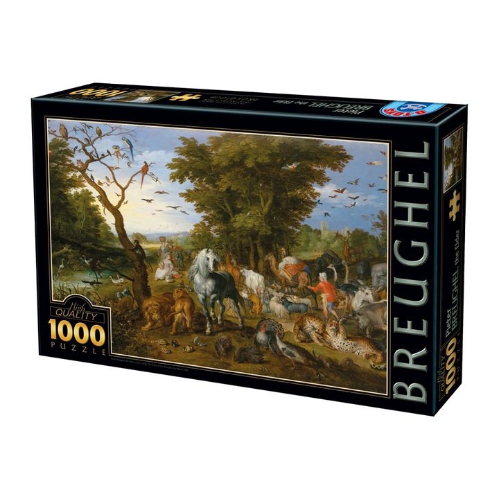 Puzzle D-Toys Breughel cel Batran - The Entry of the Animals into Noah's Ark, 1000 piese