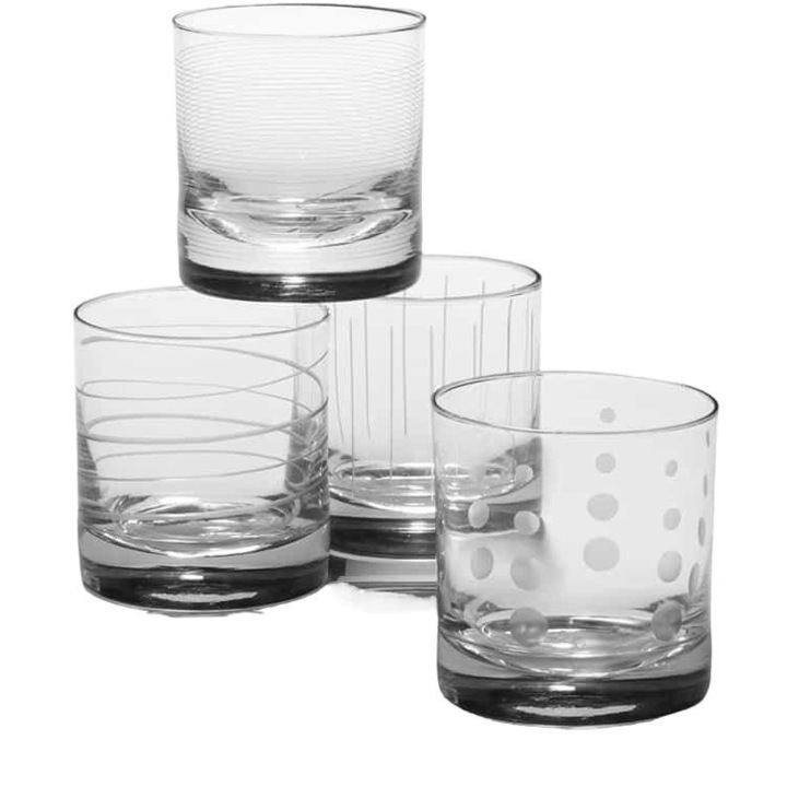 Set 4 Pahare whisky, Mikasa, sticla de cristal, transparent