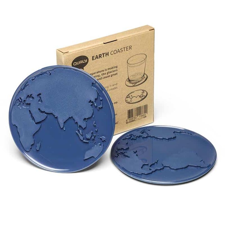 2 db pohártartó készlet, Qualy, műanyag, kék