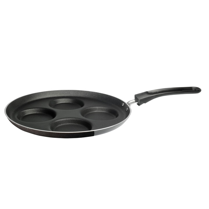 Tigaie pentru clatite Tefal Pancake Time, 25 cm, aluminiu, invelis antiaderent Titanium, baza Diffusion, Negru