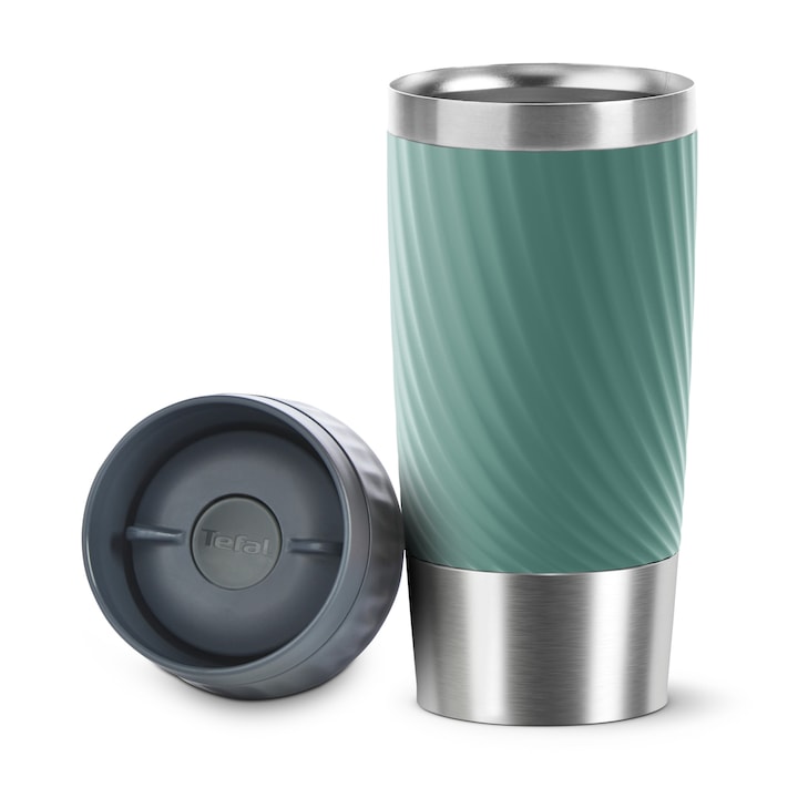 Termos Tefal Travel Mug Easy Twist, 100% sigur impotriva scurgerilor, fara BPA, verde