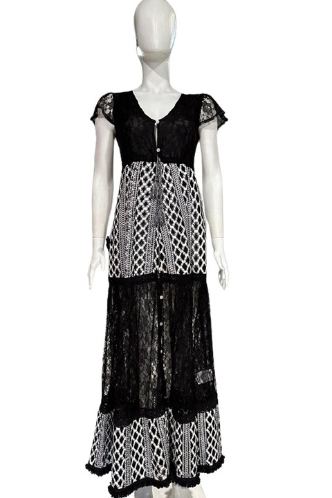 Rochie Savage Culture Black, Alb/Negru