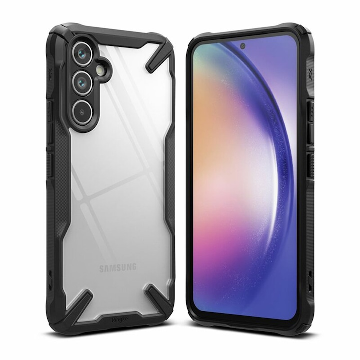 TPU Bumper Case за Samsung Galaxy A54, Поликарбонат със силиконова броня, Издръжлив, Ultra Protection Technology, Черен