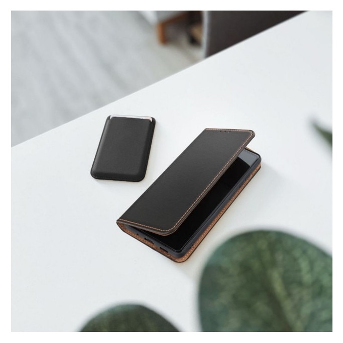 Husa Tip Carte Upzz® Smart Pro, Compatibila Cu Samsung Galaxy A17 5G, Piele Naturala, Negru