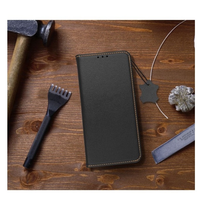 Husa Tip Carte Upzz® Smart Pro, Compatibila Cu Samsung Galaxy A17 5G, Piele Naturala, Negru