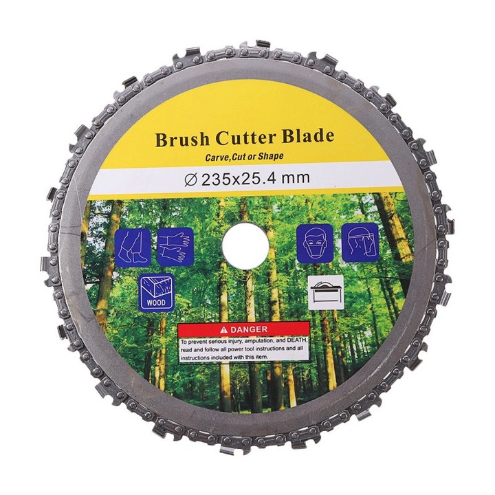 Disc motocoasa cu lant de drujba 235 x 25.4mm