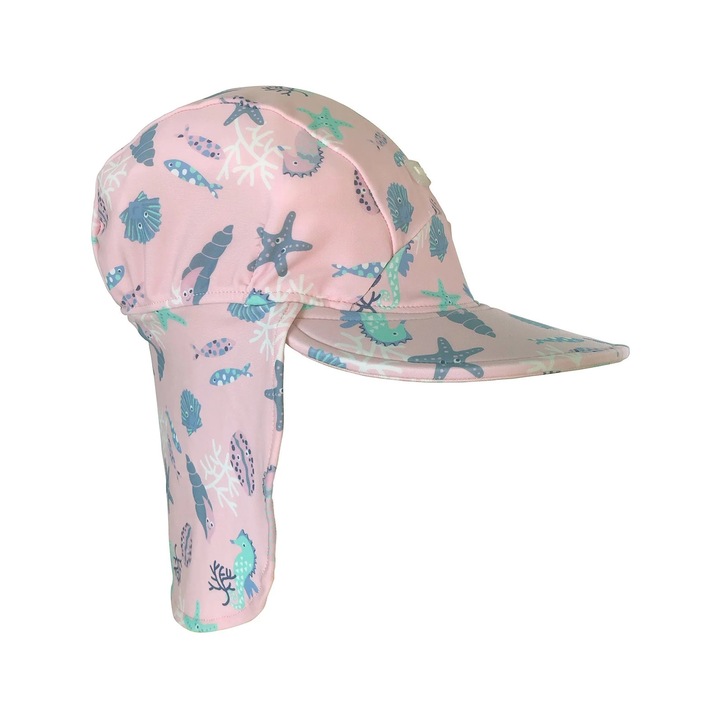 Плажна шапка със защита на врата UPF50+, Sea