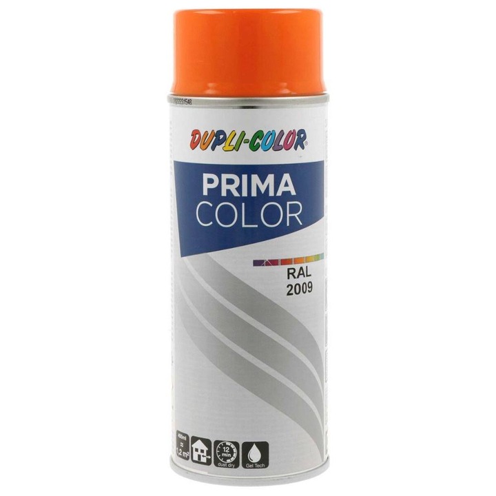 Spray vopsea, Duplicolor Prima RAL 2009 Portocaliu Trafic, 400 ml, Cod 405029