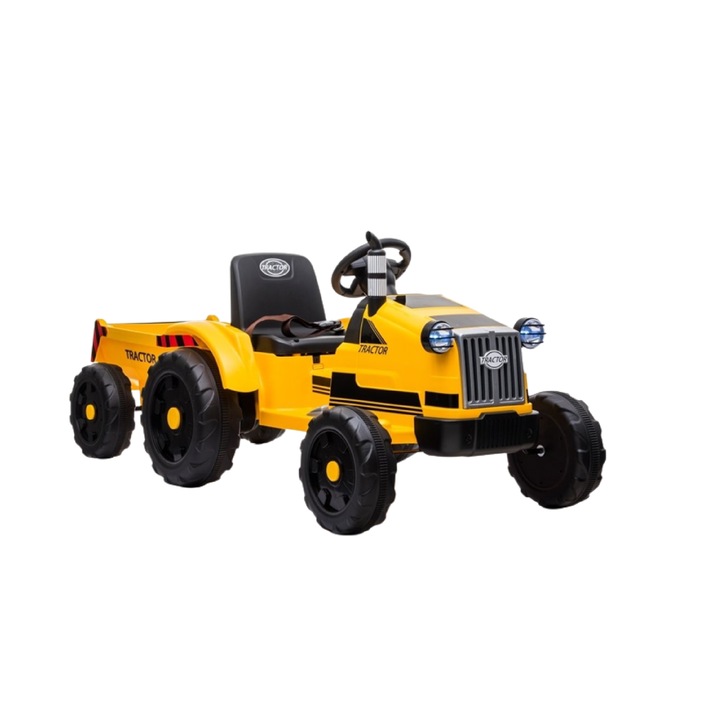 Tractoras electric cu remorca CH9959, galben, Lean 5330