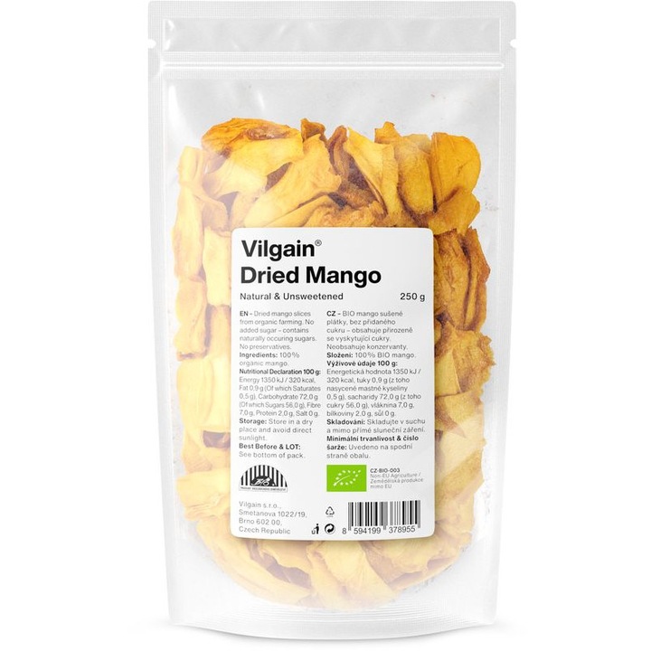 Mango uscat, Vilgain, Bio, Gust natural, 250 g