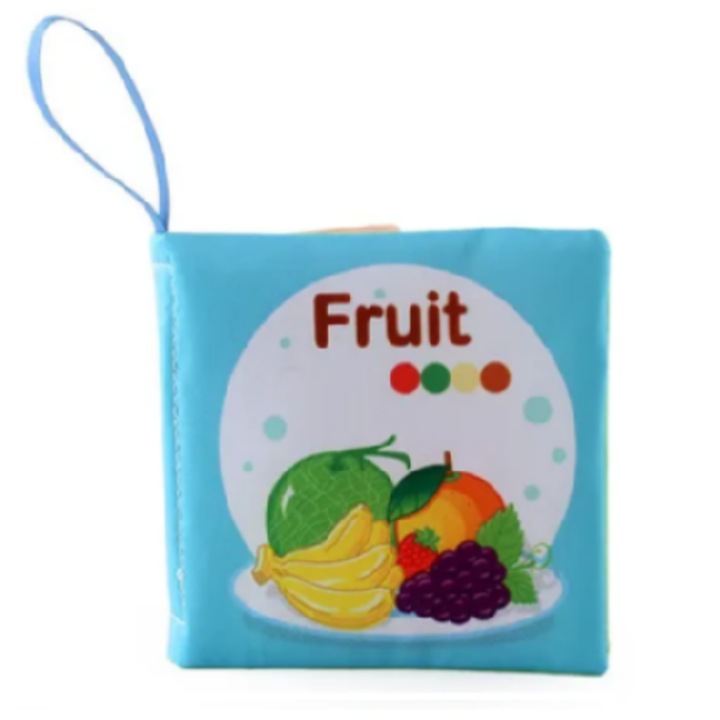 Carte Senzoriala Copii, 10cm x 10 cm, Impermeabila, Fructe