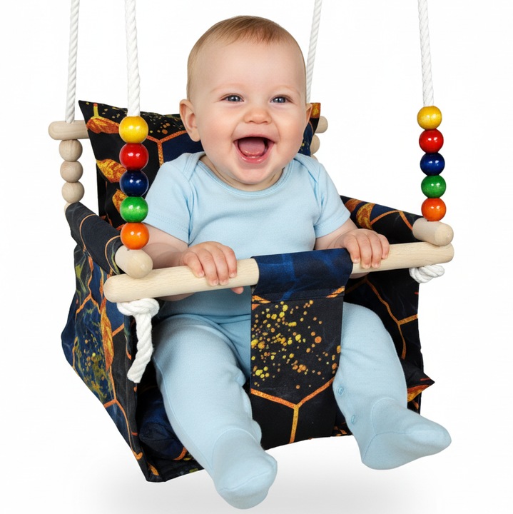 Leagan de copii si bebelusi, pentru interior si exterior, fagure, 34 x 34 cm