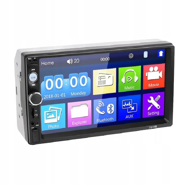 Autós GPS-navigáció LCD képernyővel, 7"-es képernyővel és hátsó kamerával, 7010B, Gonga® Black