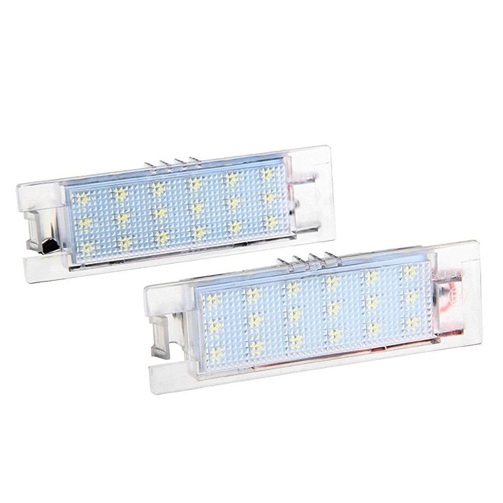 Set 2 bucati Lampi Numar LED Canbus, compatibile cu OPEL Astra H, Astra J Sedan 4D, Corsa C, Corsa D, Insignia, Zafira B