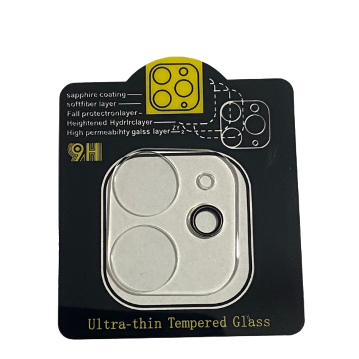 Folie sticla premium, pentru iPhone 11, protectie camera spate, rezistenta 9H