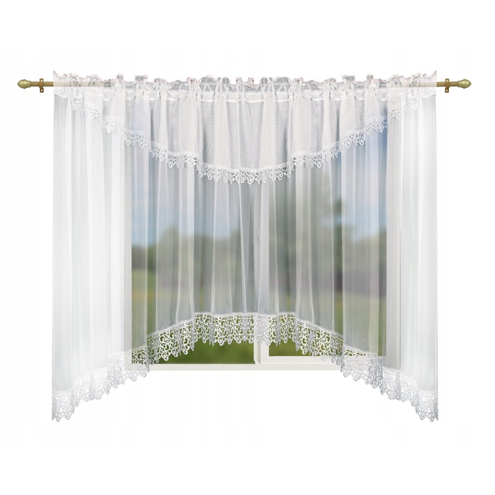 Készre varrt függöny Tenerife, 400 x 155cm, Feher