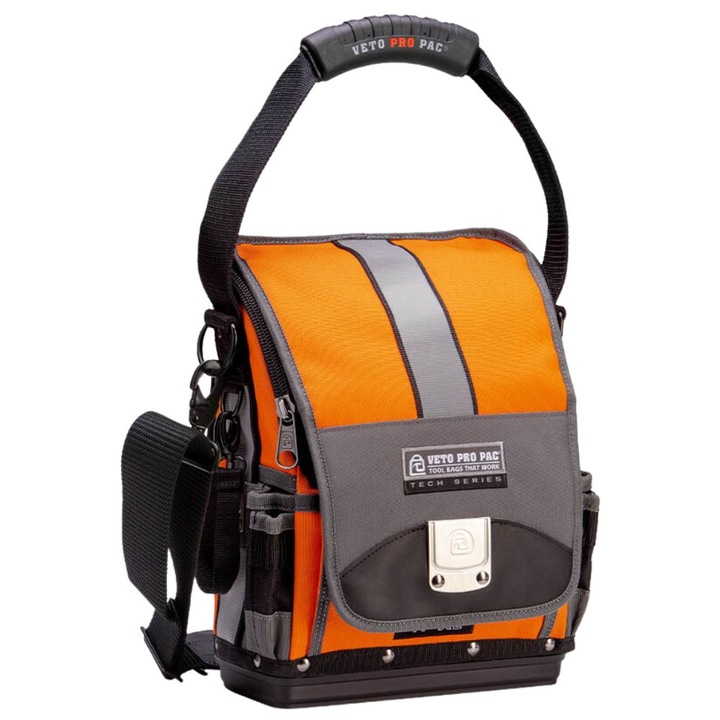 Geanta scule cu 31 buzunare, Veto Pro Pac TP-XL Hi-Viz Orange, baza rezistenta la apa, nituri din bronz