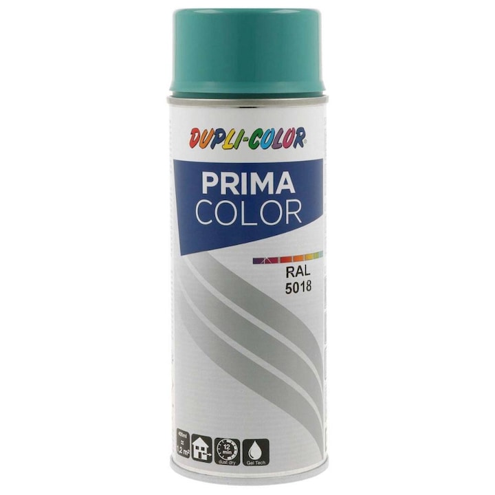 Spray vopsea, Duplicolor Prima RAL 5018 Albastru Turcoaz, 400 ml, Cod 100559
