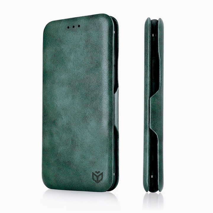 Защитен калъф, съвместим с Oppo A78 4G Techsuit Safe Wallet Plus, Екологична кожа, Зелен