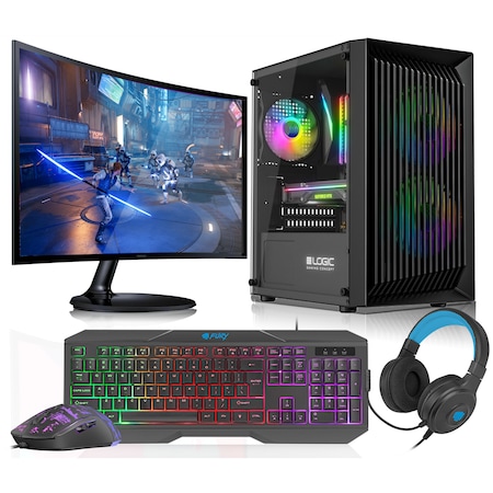 Sistem PC Ryzen 5, Ram 32GB, AMD Radeon RX 580, SSD 1TB m.2, LCD 24, Windows 11 Pro preinstalat