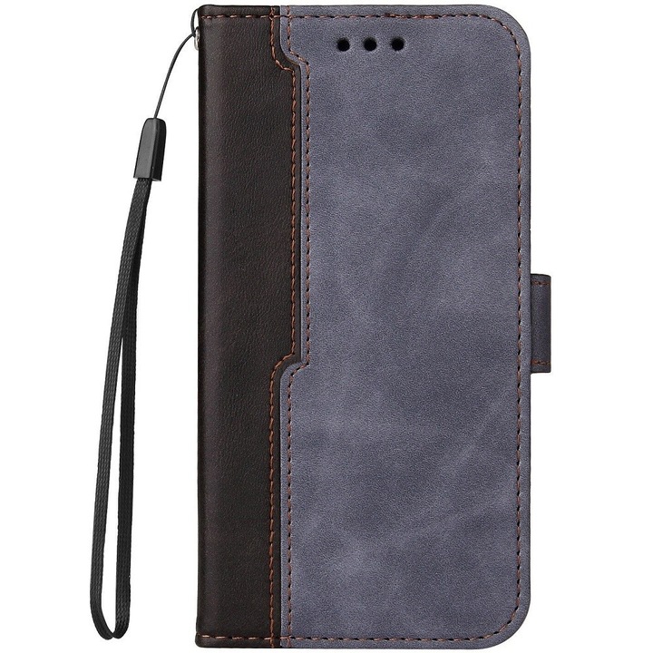 Samsung Galaxy A14 4G / A14 5G SM-A145F / A146B, Oldalra nyíló tok, stand, kártyatartóval, kézpánttal, Wooze Colour Wallet, szürke (130138)