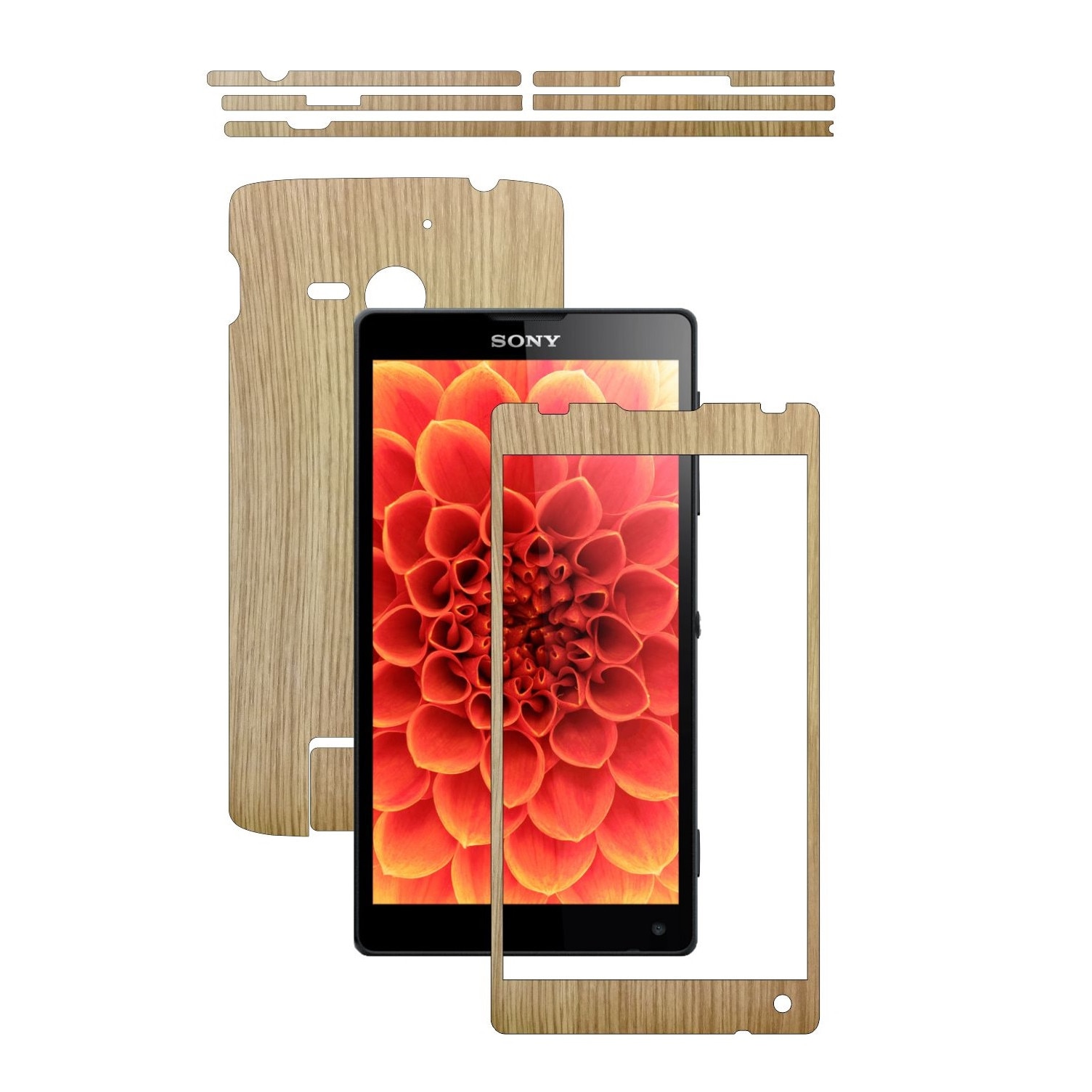 Folie de protectie Carbon Skinz, Husa de tip Skin Adeziv pentru Carcasa, Lemn Stejar dedicata Sony Xperia ZL