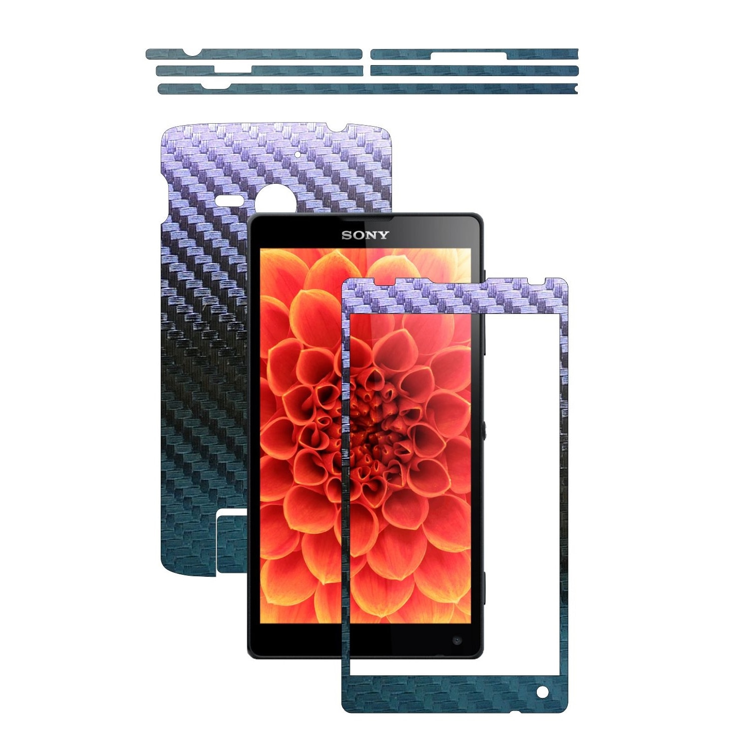 Folie de protectie Carbon Skinz, Husa de tip Skin Adeziv pentru Carcasa, Carbon Cameleon dedicata Sony Xperia ZL