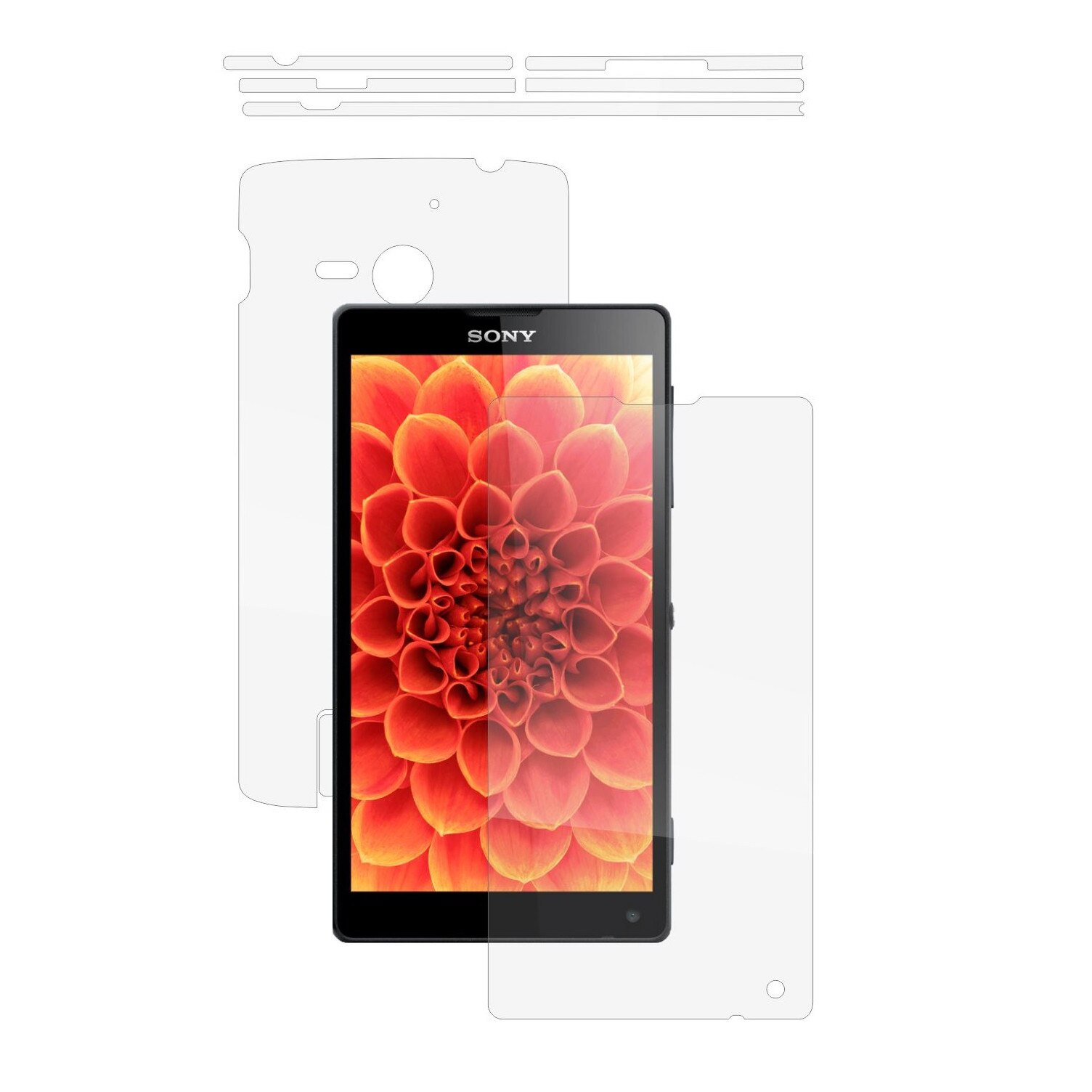 Folie Protectie Full Body Invisible Skinz Ultra-Clear HD, Husa Transparenta de tip Skin Adeziv pentru Carcasa si Ecran, dedicata Sony Xperia ZL