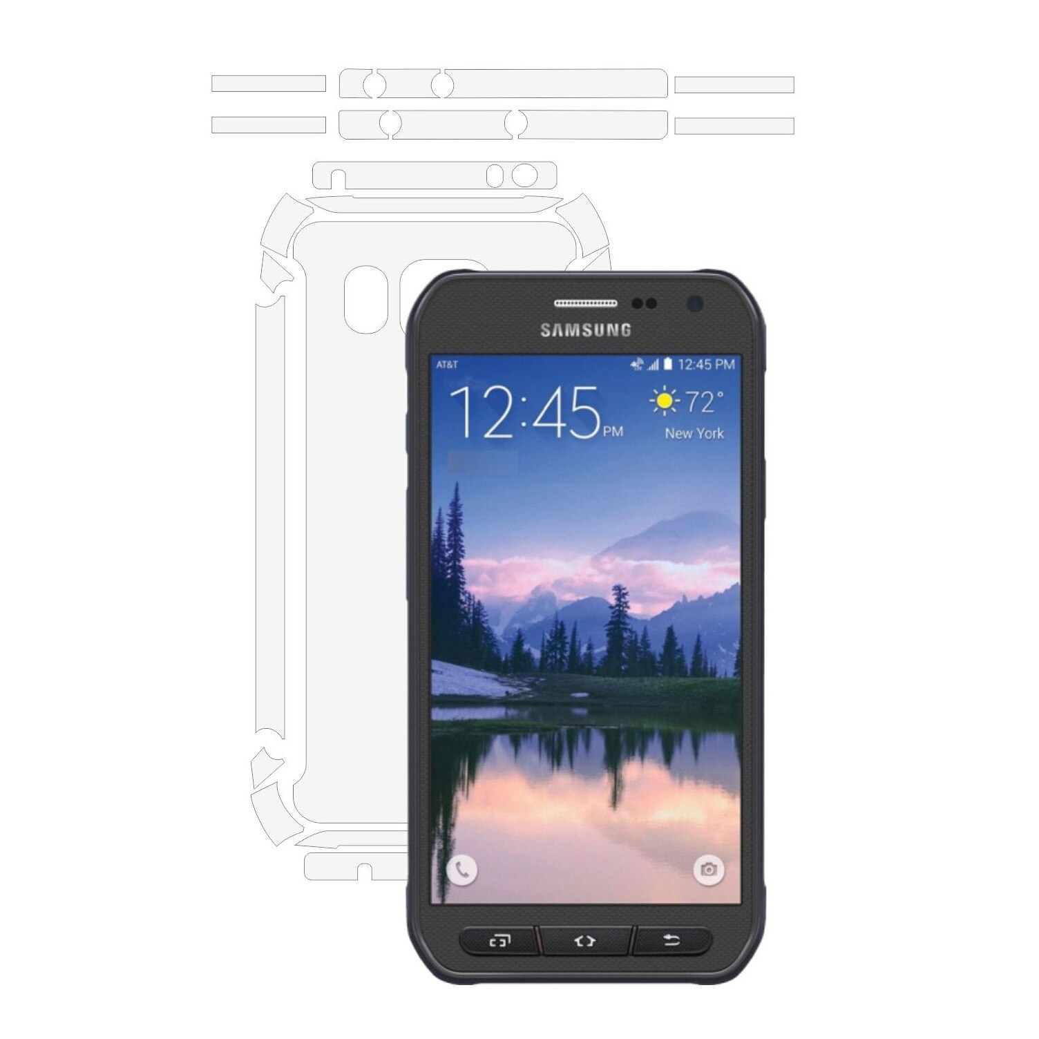 Folie Protectie Invisible Skinz Ultra-Clear HD, Husa Transparenta de tip Skin Adeziv pentru Carcasa si Laterale, dedicata Samsung Galaxy S6 Active