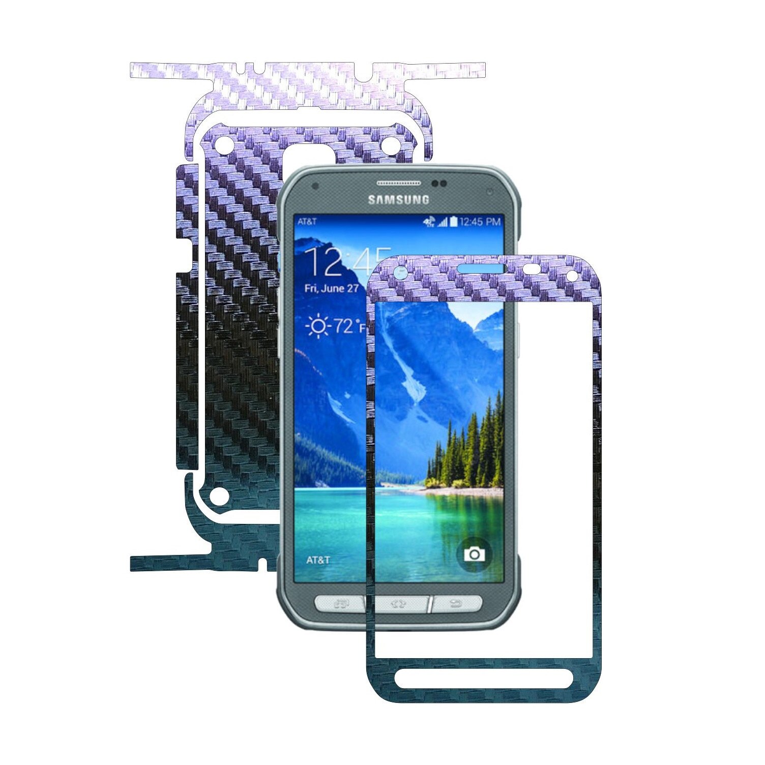 Folie de protectie Carbon Skinz, Husa de tip Skin Adeziv pentru Carcasa, Carbon Cameleon dedicata Samsung Galaxy S5 Active