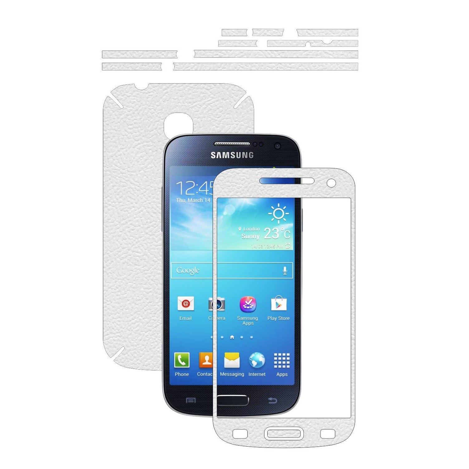 Folie de protectie Carbon Skinz, Husa de tip Skin Adeziv pentru Carcasa, Piele Alba dedicata Samsung Galaxy S4 Mini