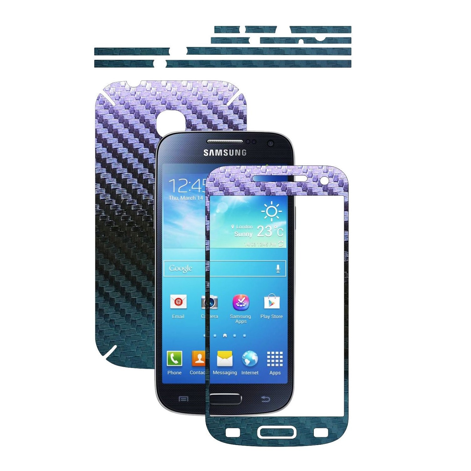 Folie de protectie Carbon Skinz, Husa de tip Skin Adeziv pentru Carcasa, Carbon Cameleon dedicata Samsung Galaxy S4 Mini