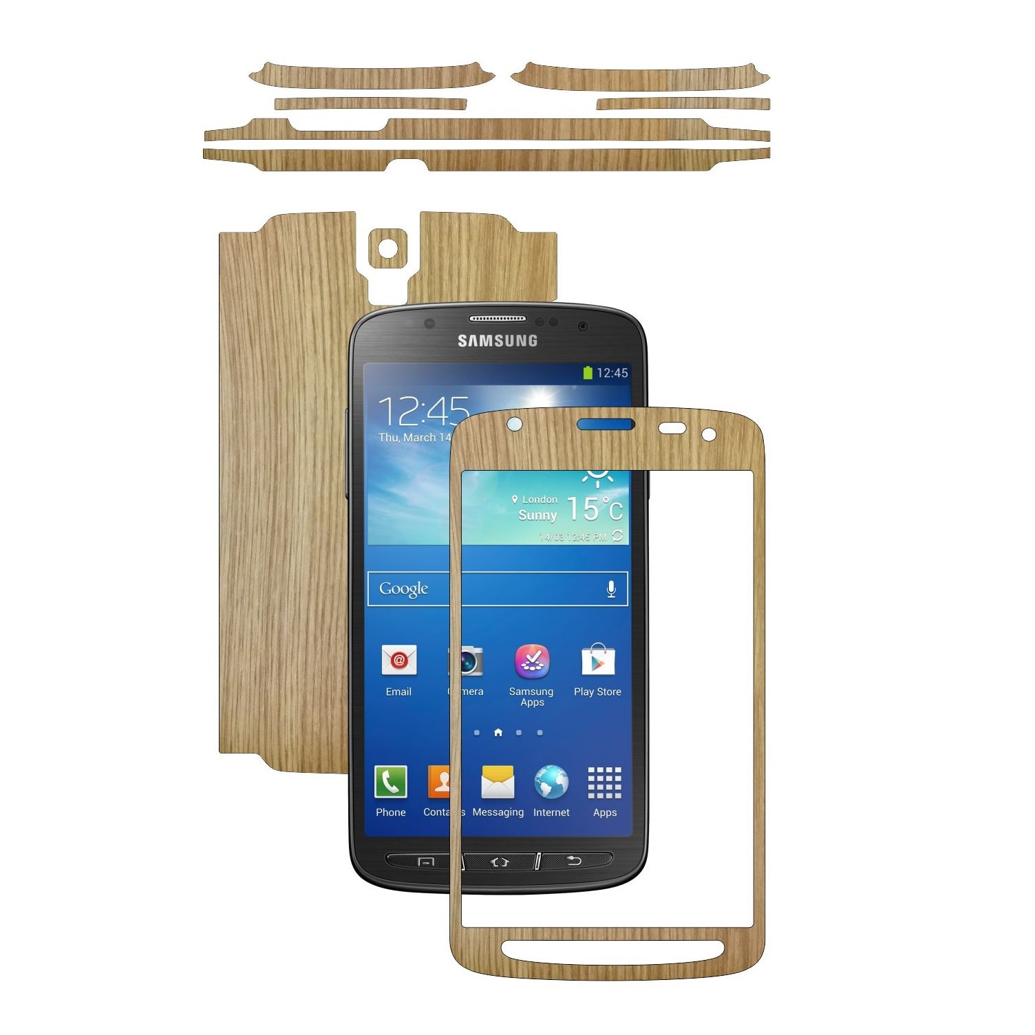 Folie de protectie Carbon Skinz, Husa de tip Skin Adeziv pentru Carcasa, Lemn Stejar dedicata Samsung Galaxy S4 Active