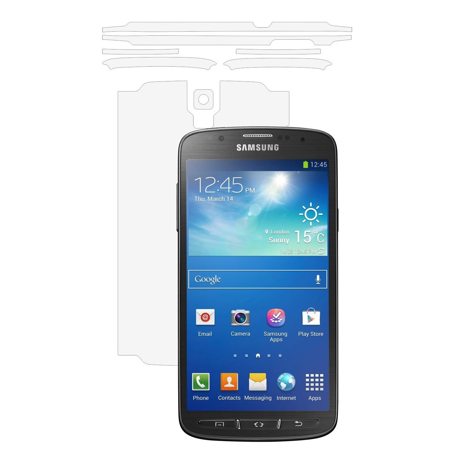 Folie Protectie Invisible Skinz Ultra-Clear AutoRegeneranta, Husa Transparenta de tip Skin Adeziv pentru Carcasa si Laterale, dedicata Samsung Galaxy S4 Active