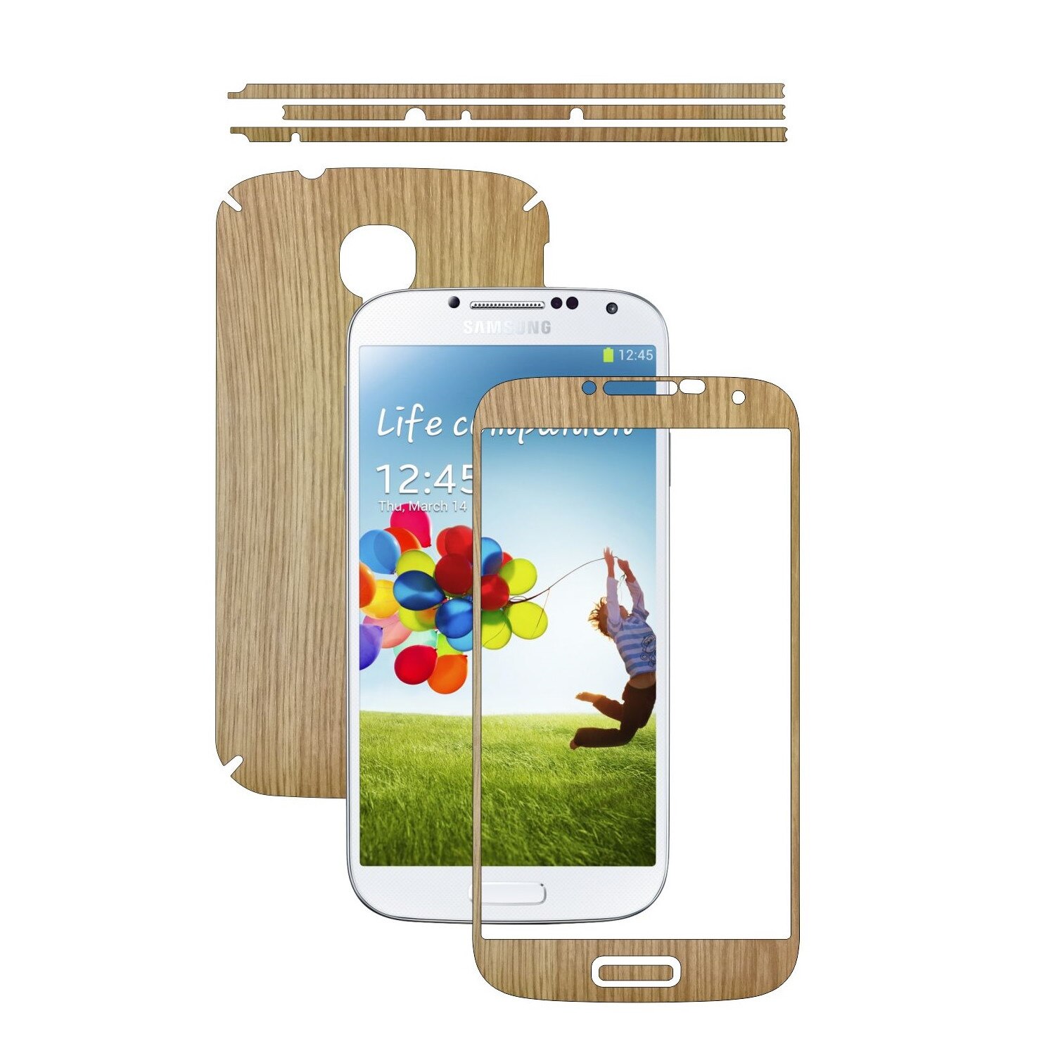 Folie de protectie Carbon Skinz, Husa de tip Skin Adeziv pentru Carcasa, Lemn Stejar dedicata Samsung Galaxy S4