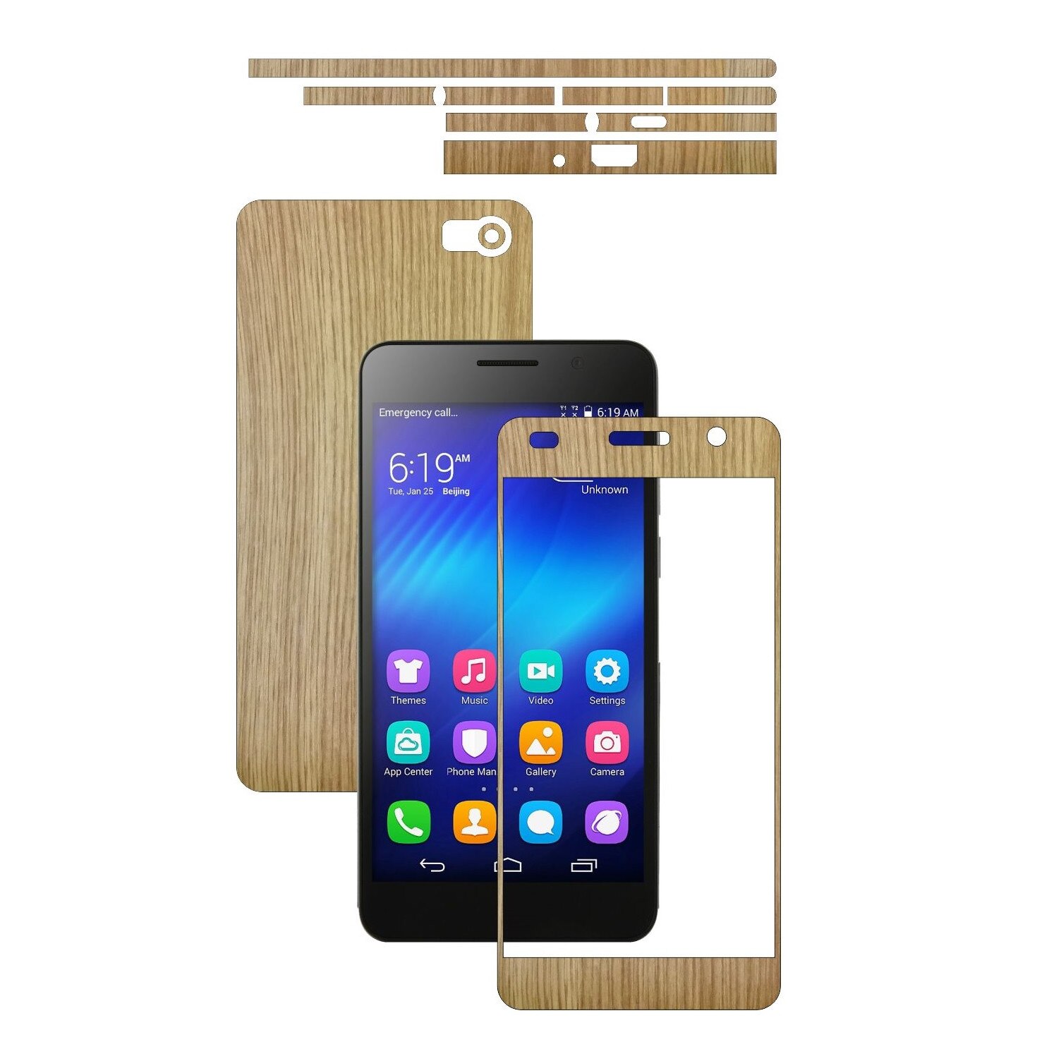 Folie de protectie Carbon Skinz, Husa de tip Skin Adeziv pentru Carcasa, Lemn Stejar dedicata Huawei Honor 6 Glory 6