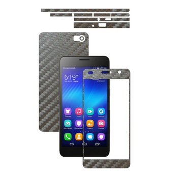 Folie de protectie Carbon Skinz, Husa de tip Skin Adeziv pentru Carcasa, Carbon Gri Argintiu dedicata Huawei Honor 6 Glory 6 Folie de protectie Carbon Skinz, Husa de tip Skin Adeziv pentru Carcasa, Carbon Gri Argintiu dedicata Huawei Honor 6 Glory 6