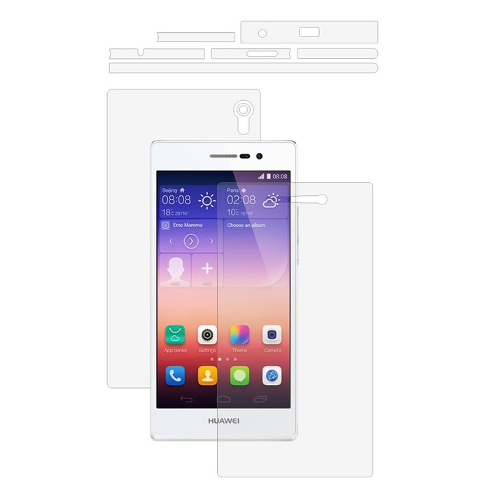 Full Body Invisible Skinz Ultra-Clear HD Protective Film, Adhesive Skin Transparent Cover за калъф и екран, посветен на Huawei Ascend P7