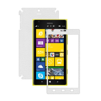 Folie de protectie Carbon Skinz, Husa de tip Skin Adeziv pentru Carcasa, Piele Alba dedicata Nokia Lumia 1520 Folie de protectie Carbon Skinz, Husa de tip Skin Adeziv pentru Carcasa, Piele Alba dedicata Nokia Lumia 1520